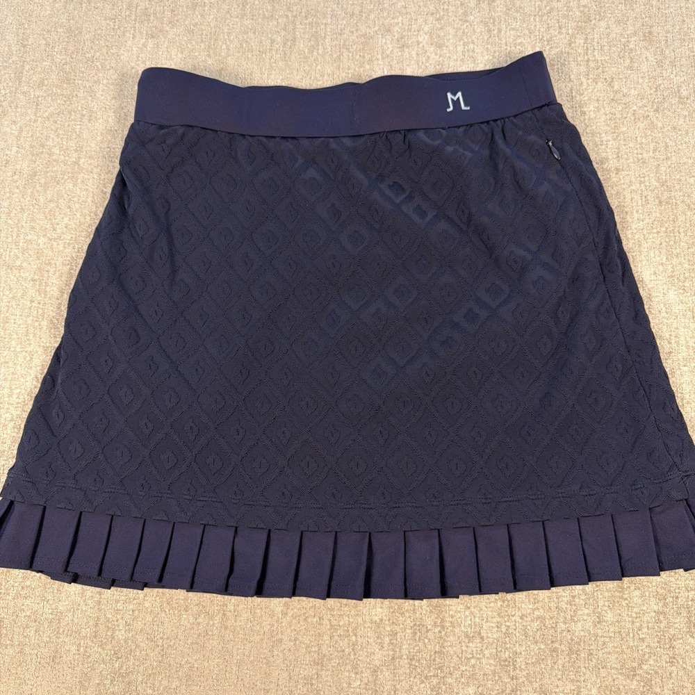 J McLaughlin Agnes Skort Mini Wave Bubble Jacquard Navy Golf skirt sz XS Tennis